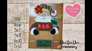 How to make an ITH Santa Claus Holding a Ho Ho Ho Banner Totally in the Embroidery Machine