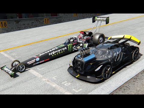 Koenigsegg Dragster vs Top Fuel Dragster Tuned at Special Stage Route X