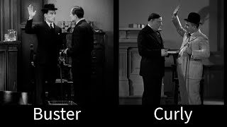 Three Stooges Reusing Gags From Buster Keaton - Disorder In The Court vs Sidewalks of New York