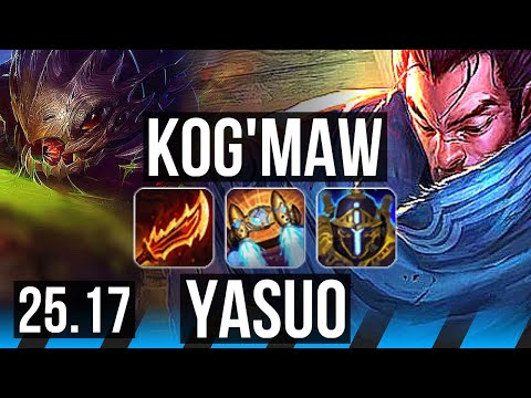 KOG'MAW vs YASUO (MID) | Dominating | KR Master | 25.17