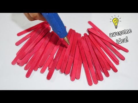 Great idea with popsicle sticks| How to make lipstick holder with popsicle sticks| Best reuse idea Video
