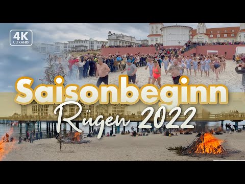 Saisonbeginn 2022 auf Rügen - Anbaden in Binz und Maifeuer in Sellin (4K)