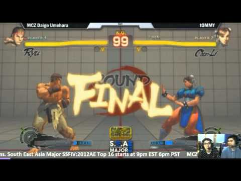 Daigo Umehara vs tOMMY 2 ( awesome chun li )  South East Asia Major 2012 Road to Evo
