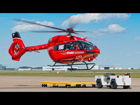 STARS Air Ambulance Departure! Airbus H145-D3 | Calgary Intl Airport (4K)