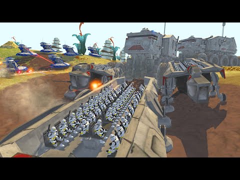 Clone TURBO TANK Troop Transports Ambushed! - Men of War: Star Wars Mod