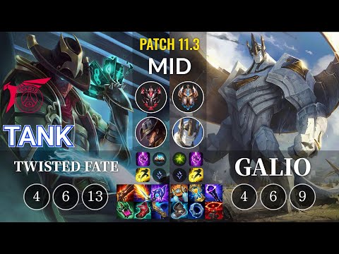 TLN Tank Twisted Fate vs Galio Mid - KR Patch 11.3