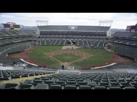 O.co Coliseum Conversion Time Lapse Video Athletics to Raiders 10.5.13 - 10.6.13 Oakland, CA