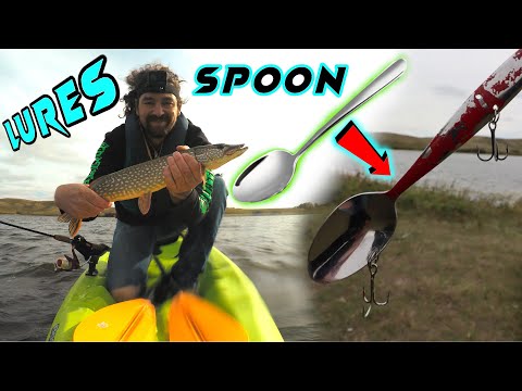 KITCHEN SPOON Fishing! Crazy PIKE Frenzy! This Actually Works! A BAD Idea...?? Custom Lures