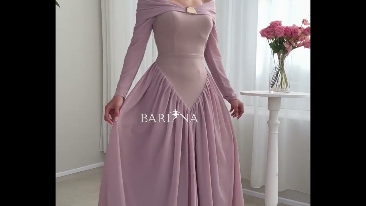 فستان ناعم وردي أنيقة مع درابيه ناعم - XXL