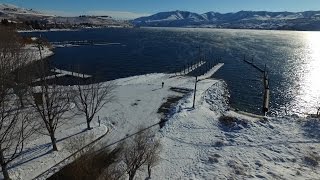 Drone Over Lake Chelan in Winter