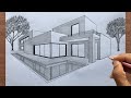How to Draw a House in 2-Point Perspective Step by Step