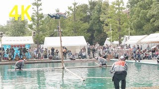 4K Tokyo Fukagawa Kiba park traditional Japanese event Kakunori 江戸の伝統芸能 深川木場 角乗り
