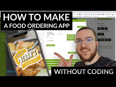 Part of a video titled How to Make a Food Ordering App - Without Coding - YouTube