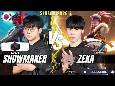 DK ShowMaker YONE vs HLE Zeka AKALI Mid - Patch 26.1 KR Ranked | lolrec