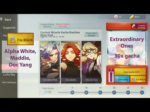 [Extraordinary Ones] 30x Gacha (Alpha White, Maddie, Doc Yang)