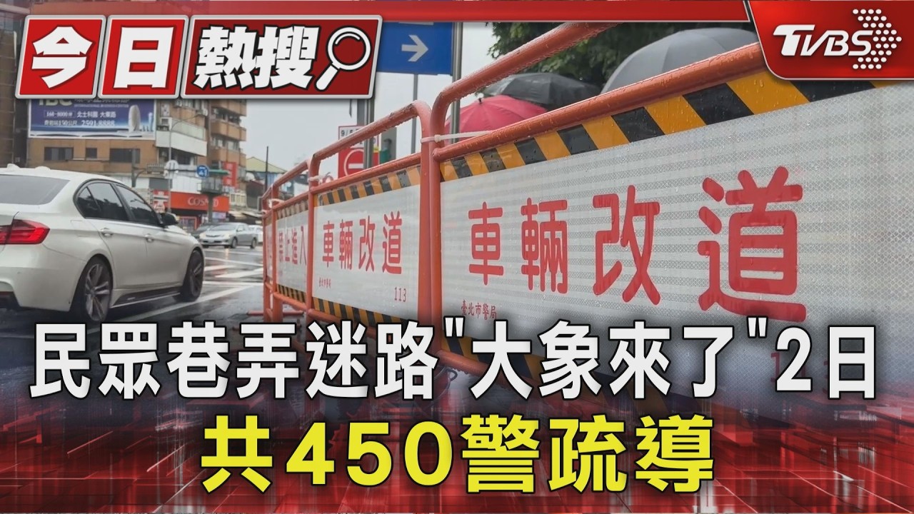 民眾巷弄迷路「大象來了」2日 共450警疏導｜TVBS新聞 @TVBSNEWS01
