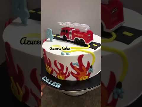 Firefighter Cake #firefighter #cake #AzucenaCakes
