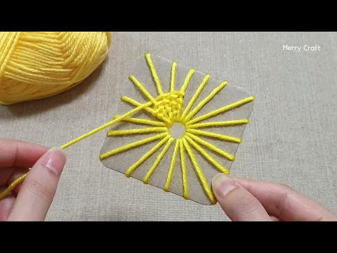 Amazing Woolen Flower Craft Ideas - Hand Embroidery Designs Trick - Sewing Hack - Easy Flower Making