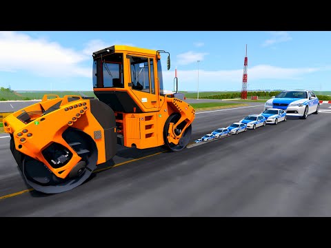 Small Cars vs Police Car & Dinky Roller Kat - BeamNG.Drive Chllenge Ende in Total Destructio ! #1