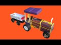 How To Make MATCHBOX Tractor With Trolley DC Motor Tractor