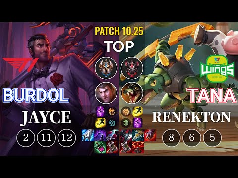 T1 Burdol Jayce vs JAG TaNa Renekton Top - KR Patch 10.25