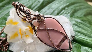 Pink Opal Wire Wrap PENDANT