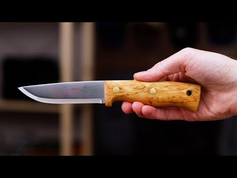 Helle Knives Temagami LTD Les Stroud 14C28N Curly Birch Full Tang