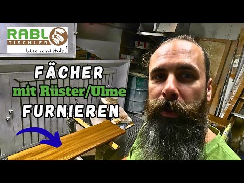 Fächer furnieren mit Rüster/Ulme, Schritt für Schritt