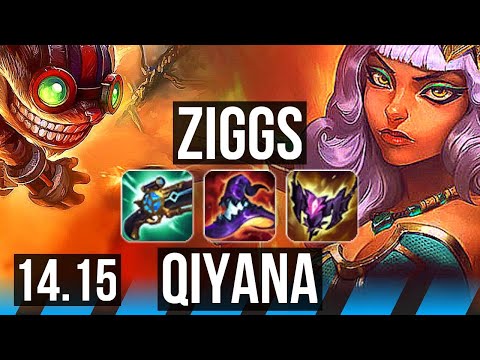 ZIGGS vs QIYANA (MID) | 12 solo kills, Quadra, 71k DMG, 5k comeback, Legendary | EUW Diamond | 14.15