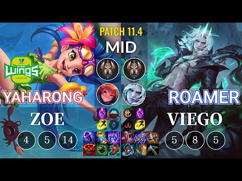 JAG Yaharong Zoe vs Roamer Viego Mid - KR Patch 11.4