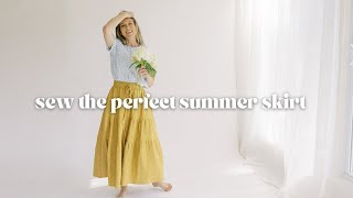 Handmade mama capsule wardrobe / Sew the perfect linen skirt for summer / Mave Skirt by True Bias