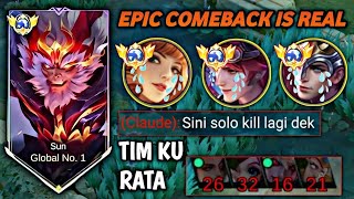 Download lagu DIBANTAI MUSUH SAMPAI SUN KU DI RECALIN!! SUN KU MODE NGAMUK | MOBILE LEGENDS mp3