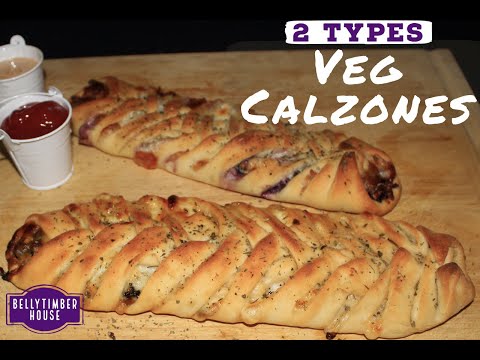 Easy Calzones: 2 Types | No-Yeast Veg Calzones Recipe | Easy Italian Stuffed Oven Bread