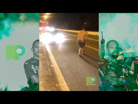 EXCLUSIVE IMAGES OF THE FAN WHO KNEELED ON MARGINAL TIETÊ TO PAY HONOR TO THE PALMEIRAS BUS