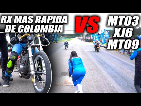 La YAMAHA RX mas RÁPIDA de Colombia VS MT03, XJ6, MT09 Drag Race Fullgass