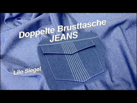 2in1 Doppelte JEANS Brusttasche - Aufgesetzte & RV Tasche - Lilo Siegel