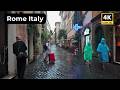 Rome Italy Walking Tour In The Rain ️ 4K Romantic Streets Of Rome