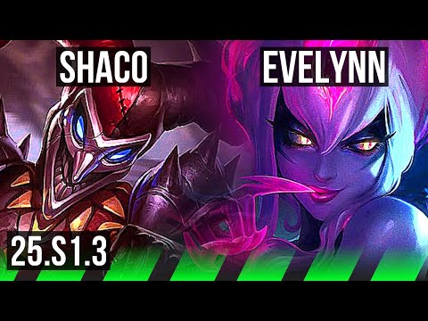 SHACO vs EVELYNN (JGL) | 500+ games | KR Master | 25.S1.3