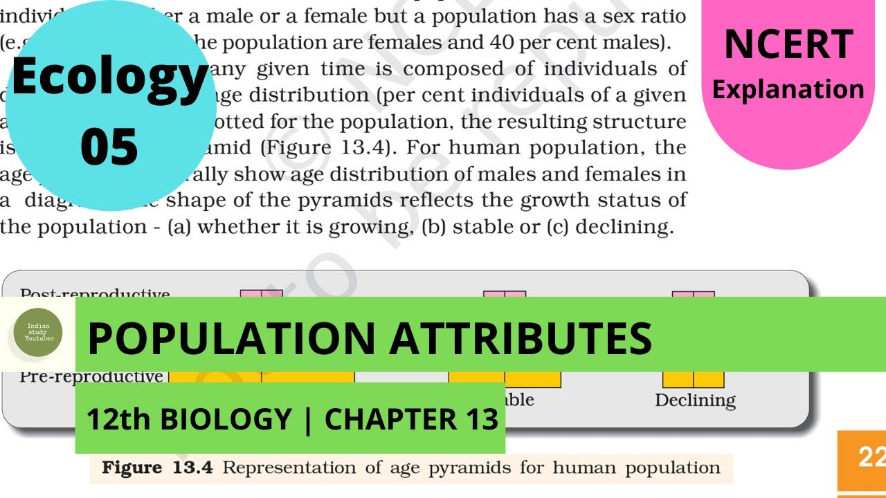 Ecology 05: Organisms and populations | Population attributes| 12th Biology CH 13