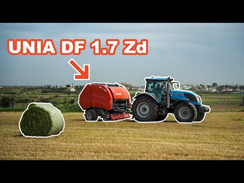 Baling Hay for Sillage - Round Bales- Unia Baler - Landini Tractor 7 Series