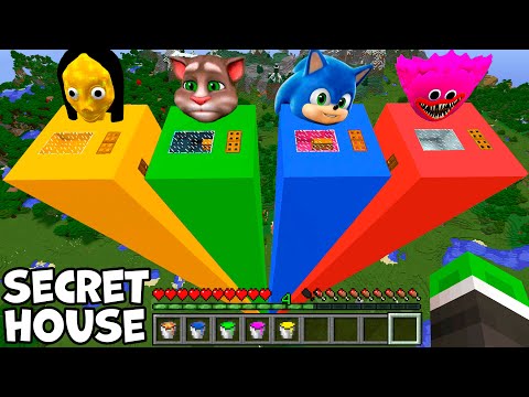 I found SUPER LONG HOUSE OF TALKING TOM BEBEK SONIC AND HUGGY WUGGY MOMO in Minecraft - Animation