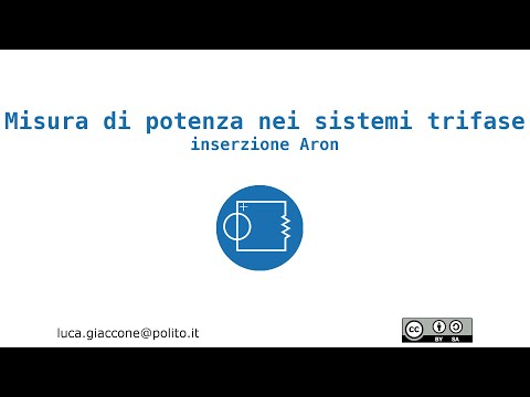 Misura di potenza nei sistemi trifase - inserzione Aron