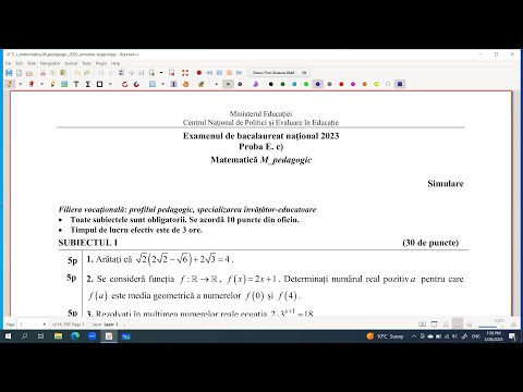Simulare Bacalaureat Pedagogic 2023