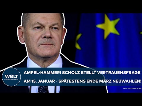 DEUTSCHLAND: Olaf Scholz stellt am 15. Januar die Vertrauensfrage - spätestens Ende März Neuwahlen