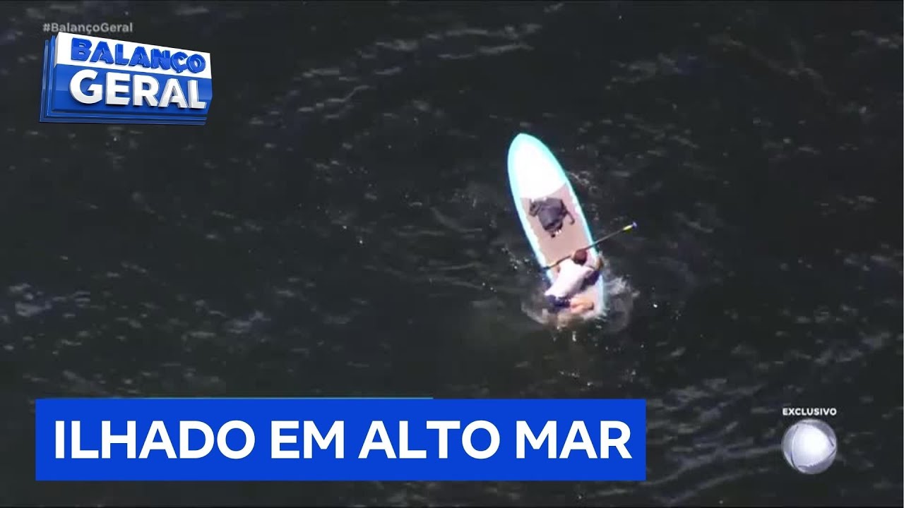 Helicóptero da RECORD flagra homem ilhado em Ipanema (RJ)