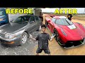 Turn A SCRAP Toyota Into A Luxury Convertible Supercar 500 Days Process