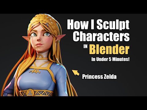 How I Sculpt a Character in 5 minutes - Princess Zelda