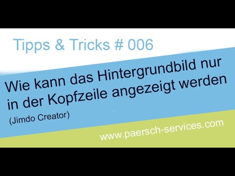 Jimdo Creator: wie kann das Hintergrundbild nur in der Kopfzeile angezeigt werden?