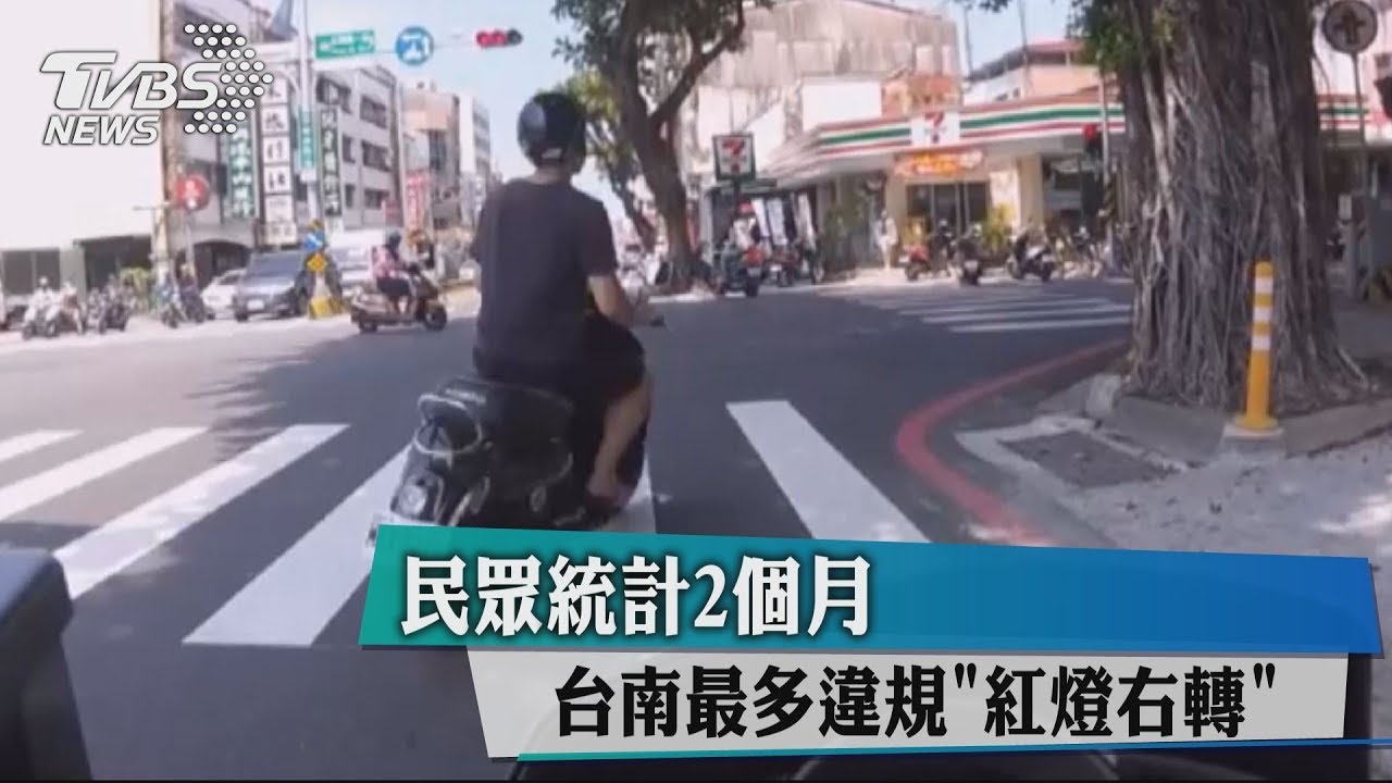 民眾統計2個月 台南最多違規「紅燈右轉」