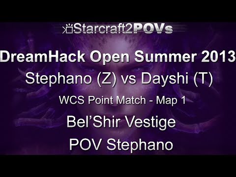 SC2 HotS - DreamHack Open 2013 - Stephano vs Dayshi - WCS Match - Map 1 - Bel'Shir - Stephano